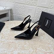 YSL Slingback Black Patent Heel 10cm - 1