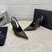 YSL Slingback Green Patent Heel 10cm - 4