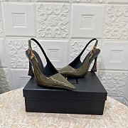 YSL Slingback Green Patent Heel 10cm - 3