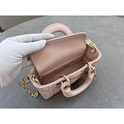 Dior Lady D-Joy Mini Bag Light Pink 16x9x5cm - 5