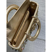 Dior Lady D-Joy Bag Metallic Beads Sequins Gold 26cm - 6