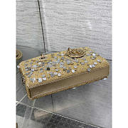 Dior Lady D-Joy Bag Metallic Beads Sequins Gold 26cm - 4