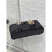 Dior Lady D-Joy Bag Metallic Beads Sequins Black 26cm - 4