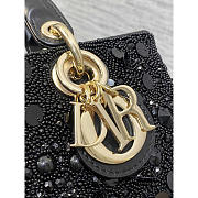 Dior Lady D-Joy Bag Metallic Beads Sequins Black 26cm - 2