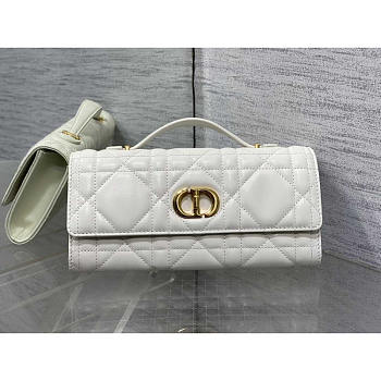 Dior Miss Caro Top Handle Pouch White 24x12x4cm