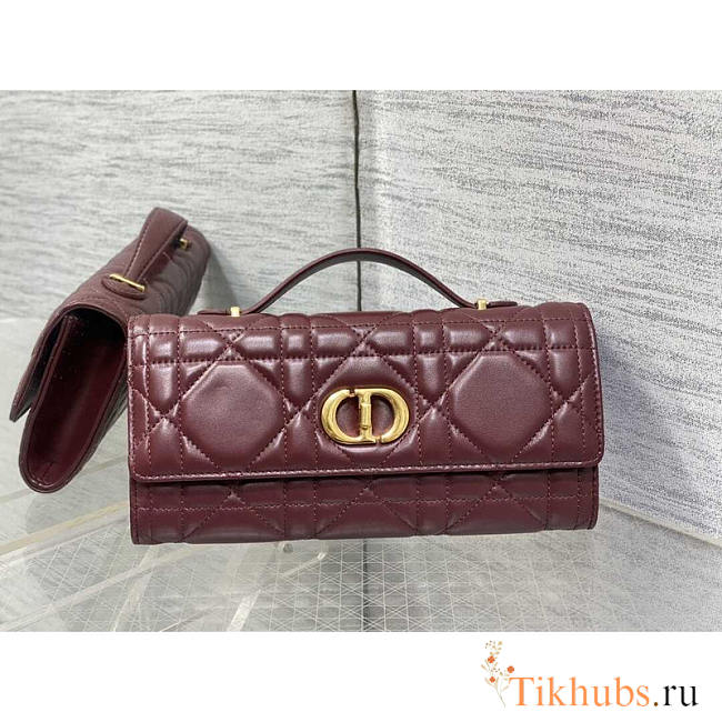 Dior Miss Caro Top Handle Pouch Red Wine 24x12x4cm - 1