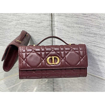 Dior Miss Caro Top Handle Pouch Red Wine 24x12x4cm