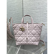 Dior Medium Toujours Vertical Tote Bag Light Pink 20x22x18.5cm - 1