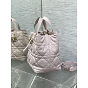 Dior Medium Toujours Vertical Tote Bag Light Pink 20x22x18.5cm - 5