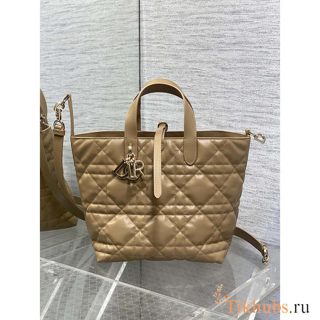 Dior Medium Toujours Vertical Tote Bag Tan 20x22x18.5cm - 1