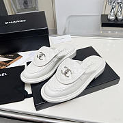 Chanel CC Logo Leather Sildes White - 2