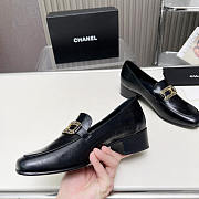 Chanel Moccasins Calfskin Black Loafers - 3