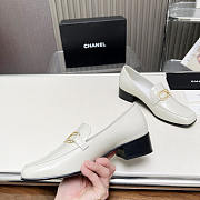 Chanel Moccasins Calfskin White Loafers - 5