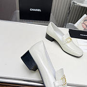 Chanel Moccasins Calfskin White Loafers - 3