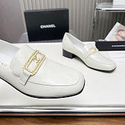 Chanel Moccasins Calfskin White Loafers - 2