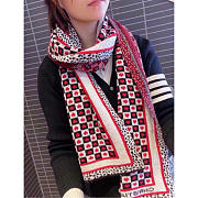 Dior Classic Heart Scarf Red Black 30x180cm - 3