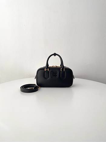 Miu Miu Arcadie Leather Bag Black 22x10.5x7.5cm