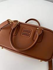 Miu Miu Arcadie Leather Bag Brown 22x10.5x7.5cm - 6