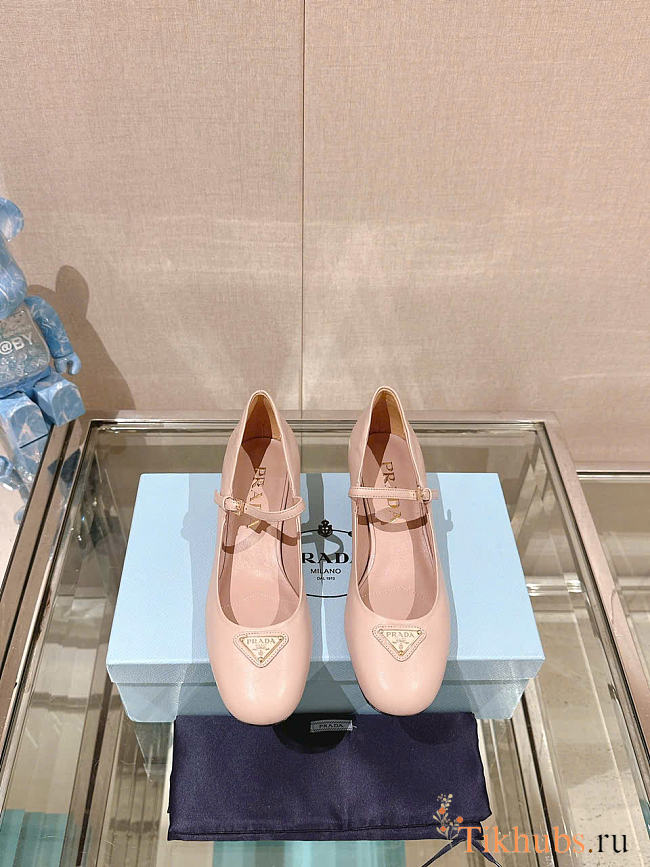 Prada 35mm Buckle Leather Pumps Pink - 1