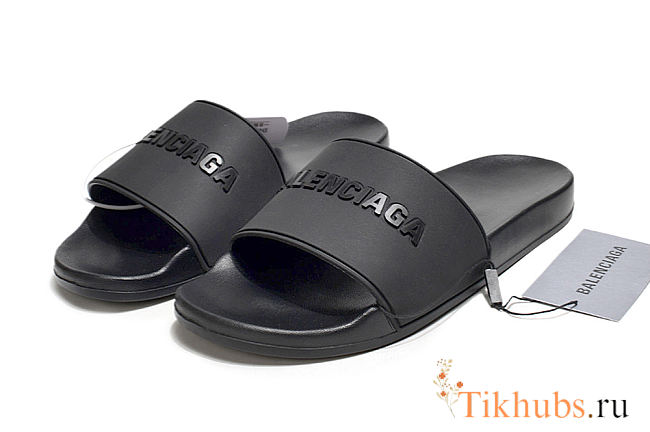 Balenciaga Black Slides - 1