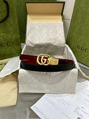 Gucci Red Black Belt 2cm - 1