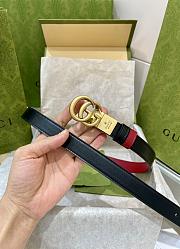 Gucci Red Black Belt 2cm - 4