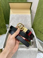 Gucci Red Black Belt 2cm - 2