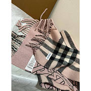 Burberry Reversible Check Cashmere Scarf Pink 190x30cm - 3