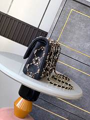 Chanel Medium Flap Bag Black Denim Gold 25cm - 4