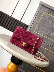 Chanel Flap Bag Red Suede 20cm - 1