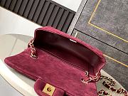 Chanel Flap Bag Red Suede 20cm - 3