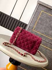 Chanel Flap Bag Red Suede 20cm - 4