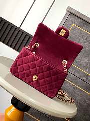 Chanel Flap Bag Red Suede 20cm - 5