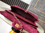 Chanel Flap Bag Red Suede Gold 25cm - 5