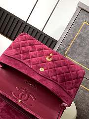 Chanel Flap Bag Red Suede Gold 25cm - 3