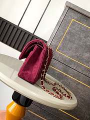 Chanel Flap Bag Red Suede Gold 25cm - 2