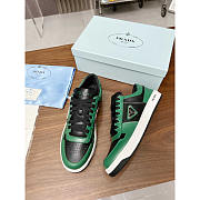 Prada Downtown Leather Sneakers Green Black - 1