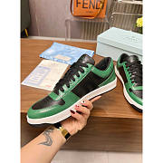 Prada Downtown Leather Sneakers Green Black - 5