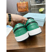 Prada Downtown Leather Sneakers Green Black - 4