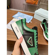 Prada Downtown Leather Sneakers Green Black - 3