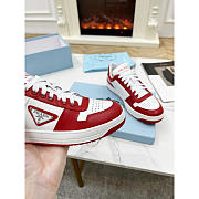 Prada Downtown Triangle-Logo Sneakers Red White - 5