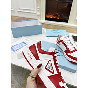 Prada Downtown Triangle-Logo Sneakers Red White - 4