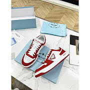 Prada Downtown Triangle-Logo Sneakers Red White - 3