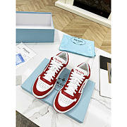 Prada Downtown Triangle-Logo Sneakers Red White - 2