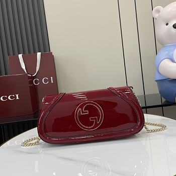 Gucci Blondie Small Shoulder Bag Red Patent 29.5x12.5x7cm