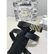 Dior Black Leather D-Fence Buckle Belt 3cm - 4