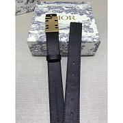 Dior Black Leather D-Fence Buckle Belt 3cm - 2