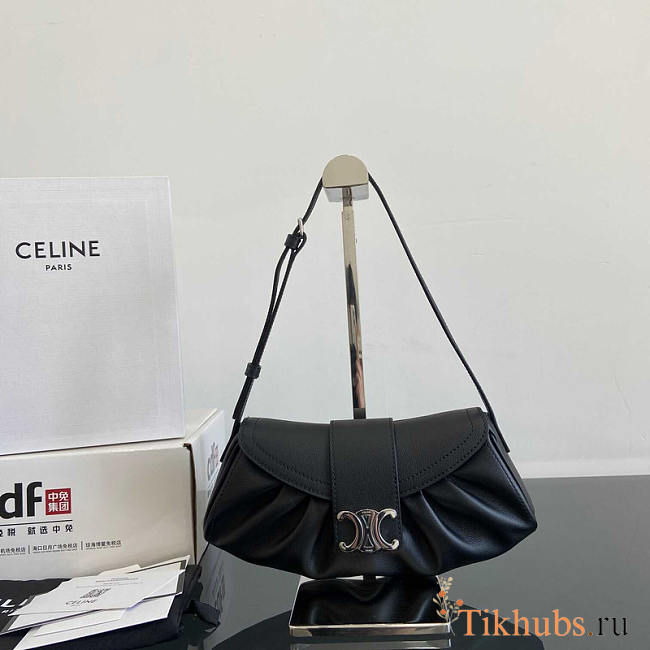 Celine Teen Polly Supple Black Calfskin 29.5x14.5x3cm - 1