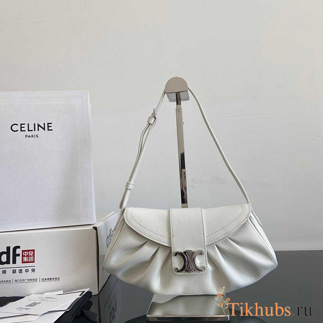 Celine Teen Polly Supple White Calfskin 29.5x14.5x3cm - 1