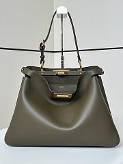 Fendi Peekaboo Soft Large Green Leather Bag 40.5x13x28cm - 3